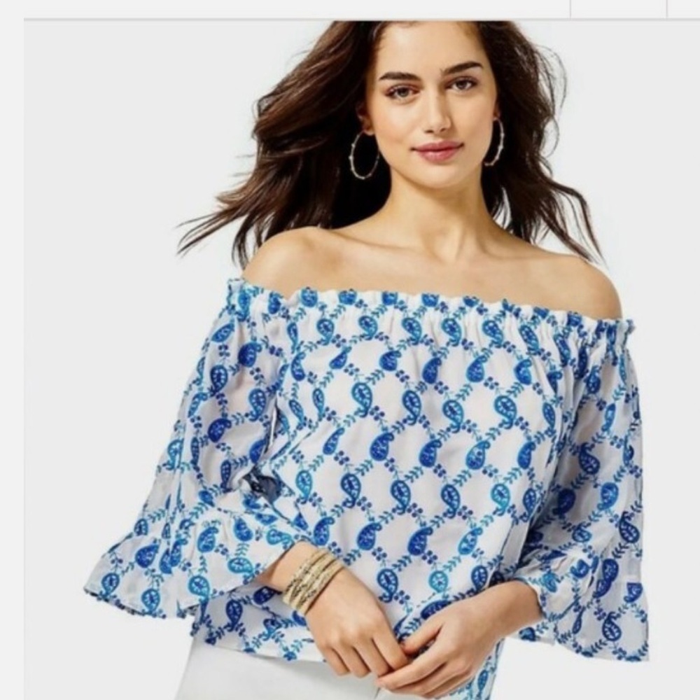 New with tags Lilly Pulitzer Alva Off the Shoulder Top size M